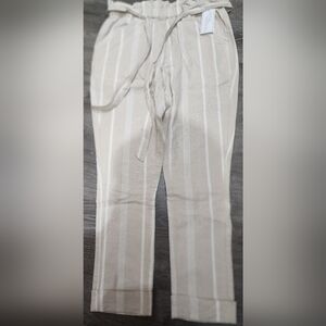 Morgan Taylor Tan Striped Wide Leg Pants
